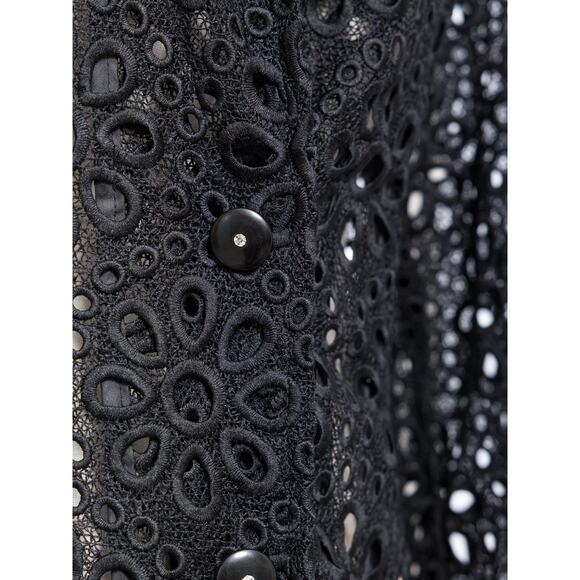 Berek Women's Black Lace Brazer Size L Scalloped Long Sleeve Summer NWT - Picture 5 of 7